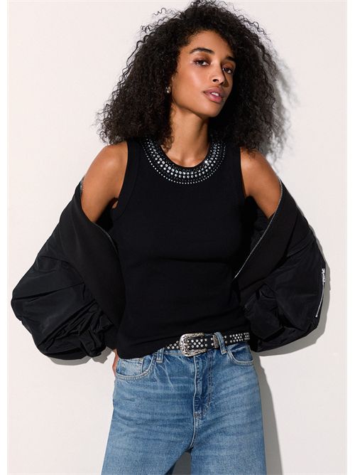 Top con applicazioni gioiello LIU JO | WA6490J4822/P9368
